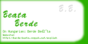 beata berde business card